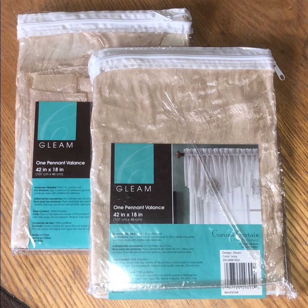 Set of two vintage window valances